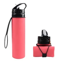 

big capacity silicone foldable outdoor travel water bottle with filter