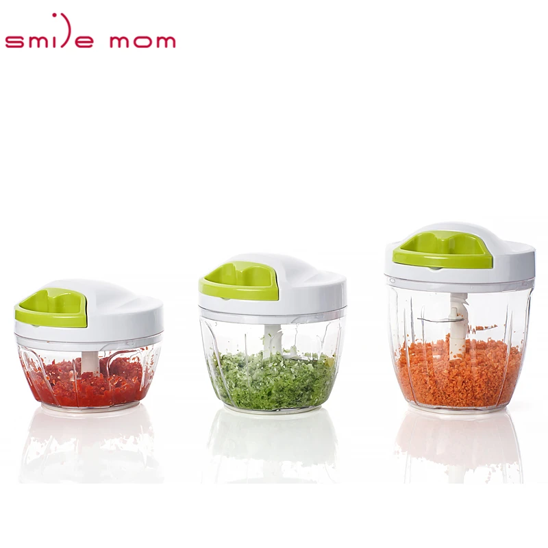 

Smile mom Plastic Kitchen 400ml Manual Vegetable Mini Garlic Hand Food Pull Chopper