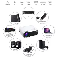 

2019 Latest LED Projector E400, Home Theater Projector 50%brighter than Normal 4" Projector lcd, Low cost 1080P Projector