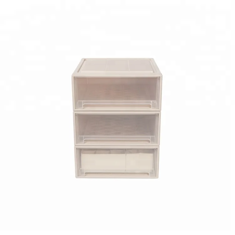 

Moving 3 layer plastic clothes storage drawers, Pink