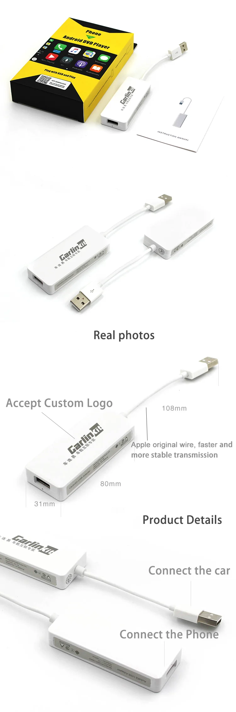 Carlinkit carplay usb module car dongle autokit apple carplay dongle.png