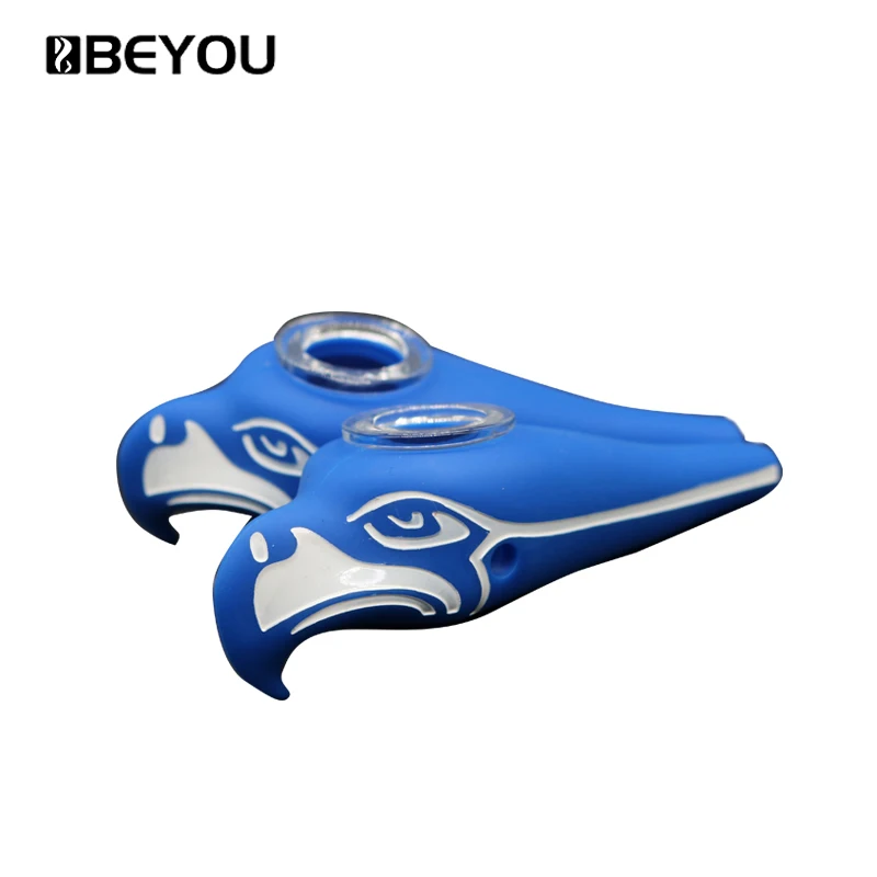 

Beyou Custom Silicone Smoking Pipe Unbreakable Dry Herb Bubbler Silicone Smoking Pipes With Glass Bowl, Mix colors