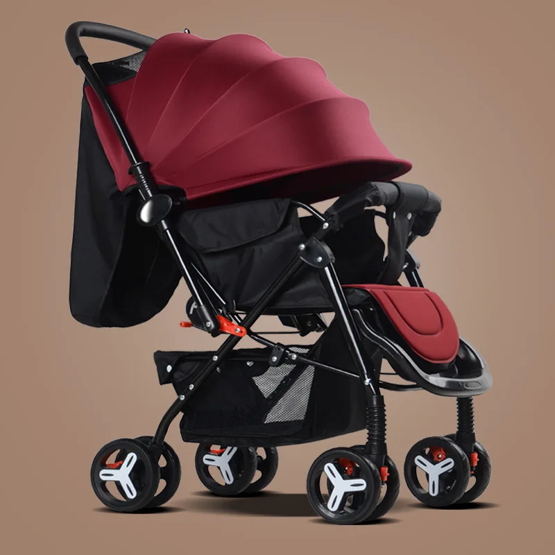 

New Fashion Two-way Baby Stroller poussette Can Sit Flat Lying High Landscape Folding Umbrella Pram Baby Carriage for Newborns, N/a