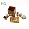 oriental colorful bamboo table top bathroom accessory set