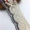 CRCT1283 4.5cm two tone cotton lace trim crochet border for dresses