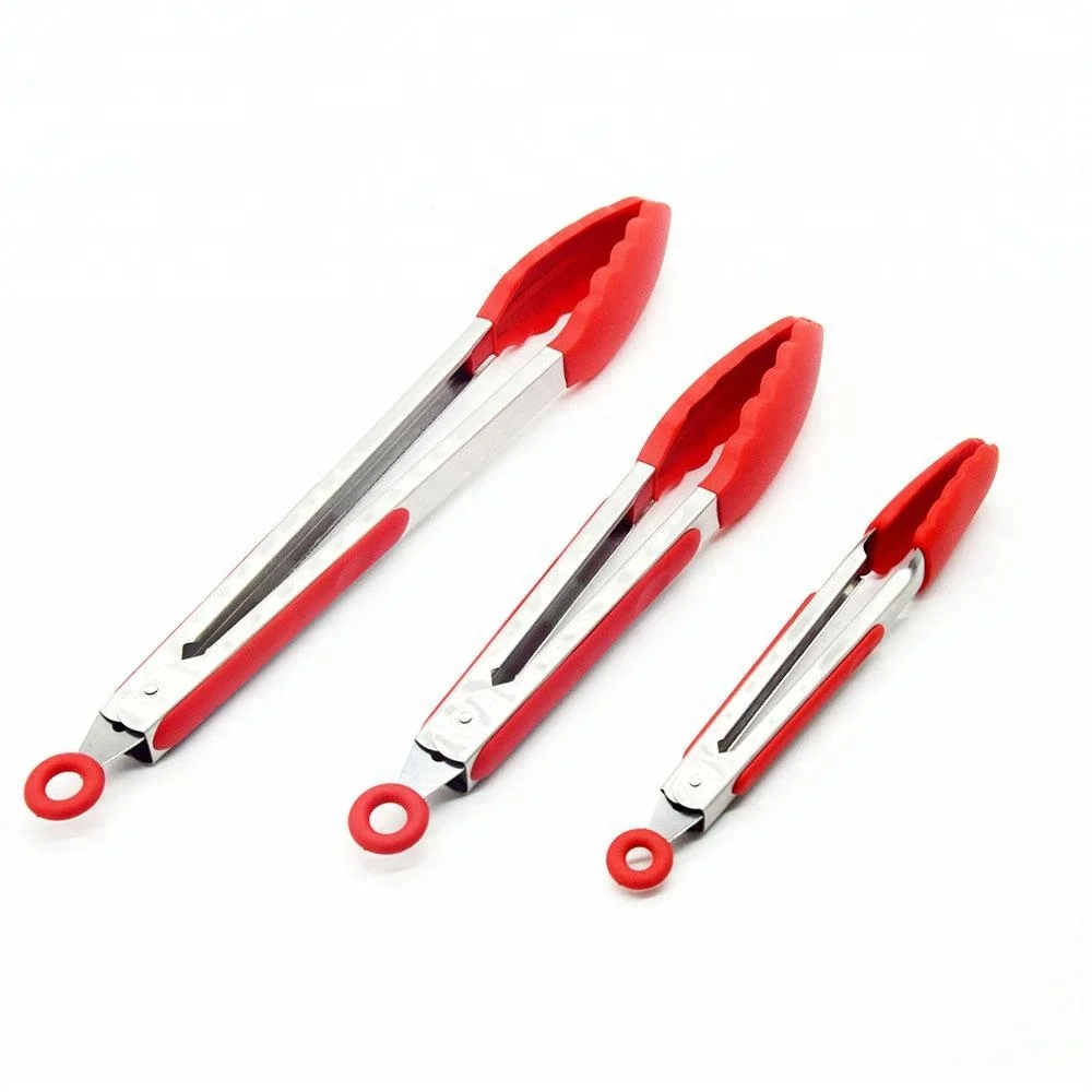 

Wholesale Kitchen and BBQ Tongs Silicone Stainless Steel Locking Food Tong