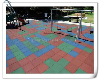 500mmx 500mmx 25mm Rubber Playground Flooring Outdoor