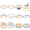 2019 SWA Simple Personality Fashion Romantic LIFELONG Twisted Moon Devil's Eye Ring Rose Gold for Women's Valentine's Day Gift