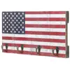 4 Hook American Flag Design Wood Wall Mounted Key Hook Rack