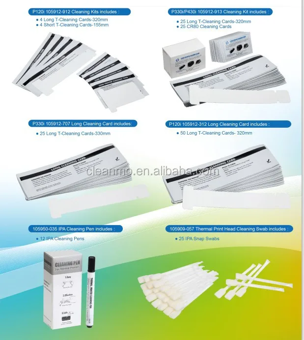 105999400 Cleaning Card Kit 10 Cr80 Cleaning Card And 10 Ipa Print