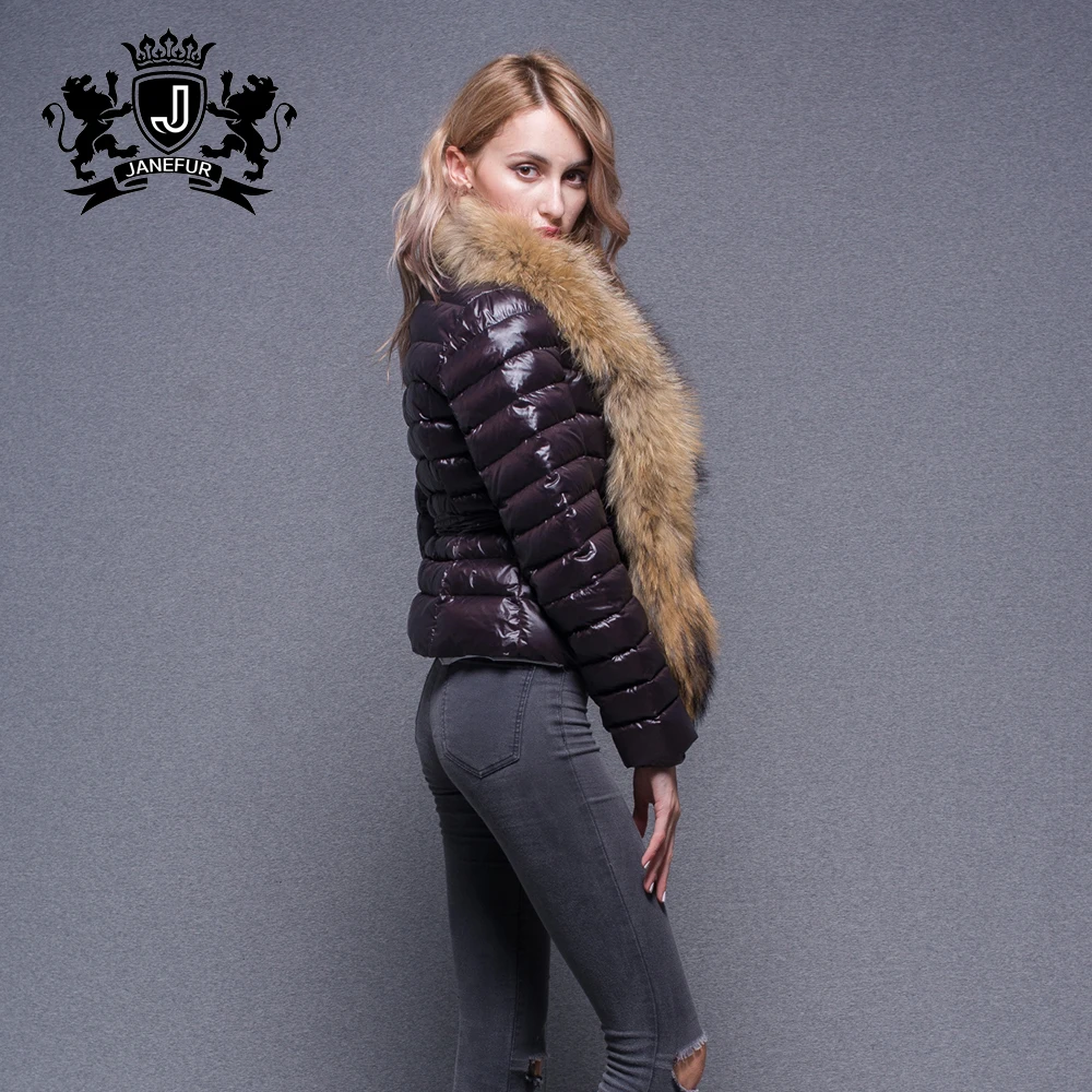 

Fashion design down coat woman fur shearing coat coat raccoon fur collar