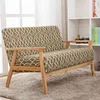 2 seaters Hans Wegner Plank wooden fabric sofa
