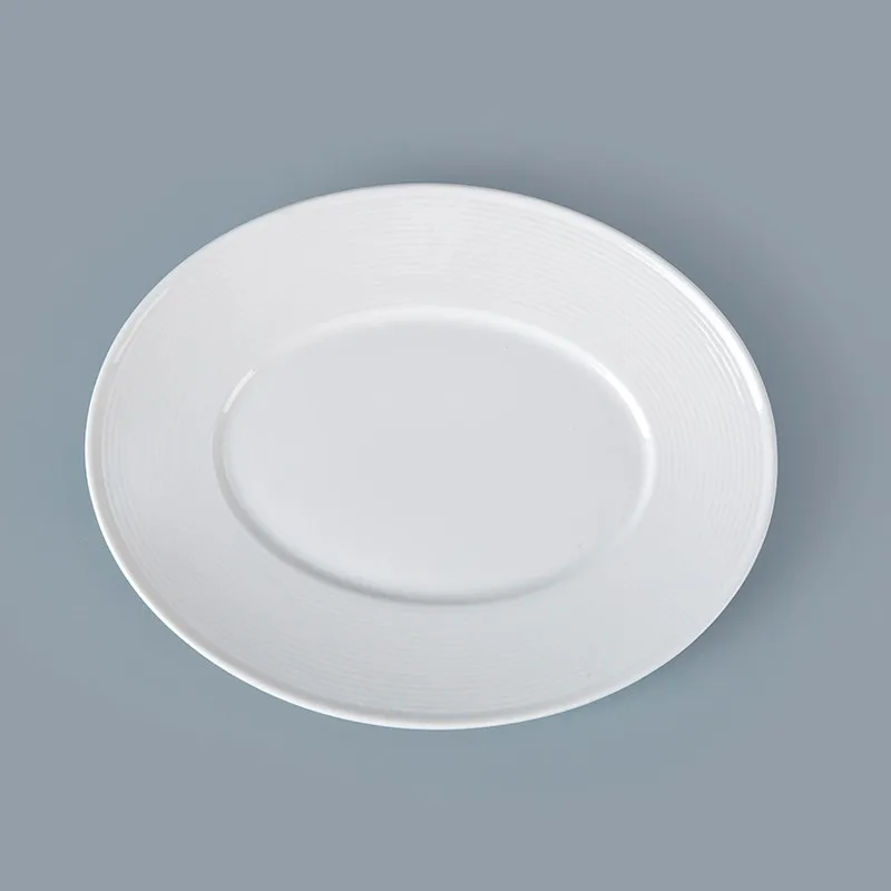 product-simple elegant European style oval kiln plate for hotel restaurant porcelain tableware dishe