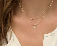 

Tiny Horsehoe Necklace Delicate Chain Rose Gold Fill or Sterling Silver Dainty Horseshoe Necklace
