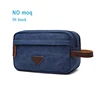 Navy blue outdoor men wholesale travel make up bag unisex blank canvas cosmetic bag