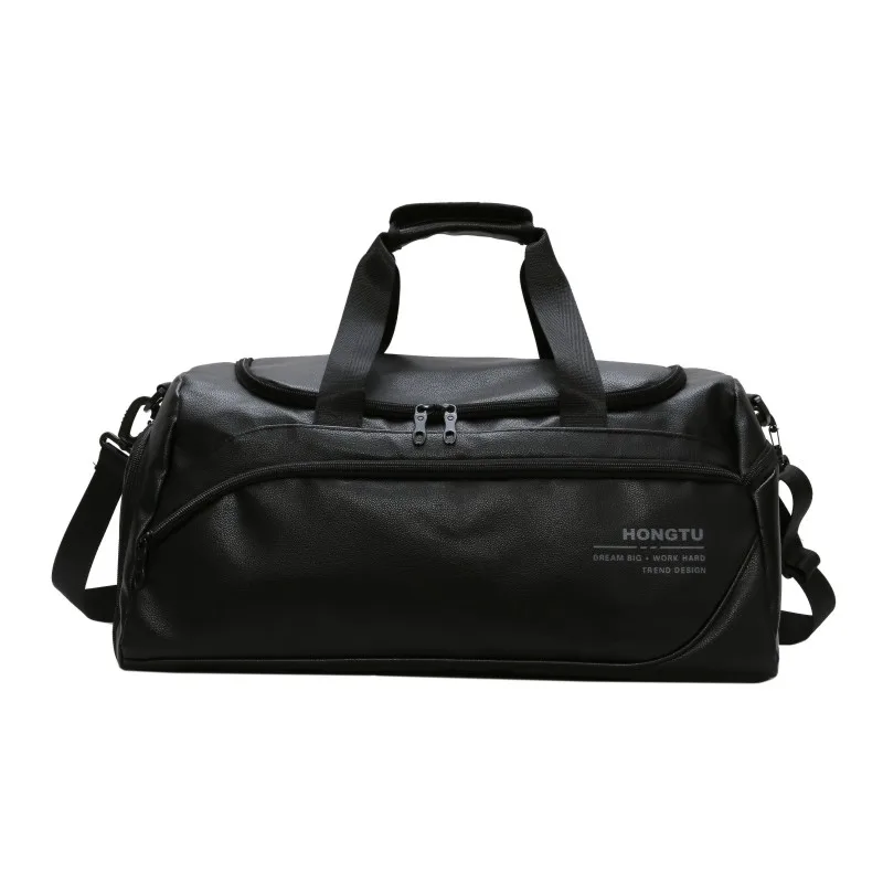 

Custom Best Seller Waterproof PU Leather Sports Gym Duffel Travel Bag, Black,customized color