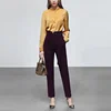 OEM New Spring Stand Collar Blouse High Waist Ninth Pants Two Piece Set Women Clothing 2019