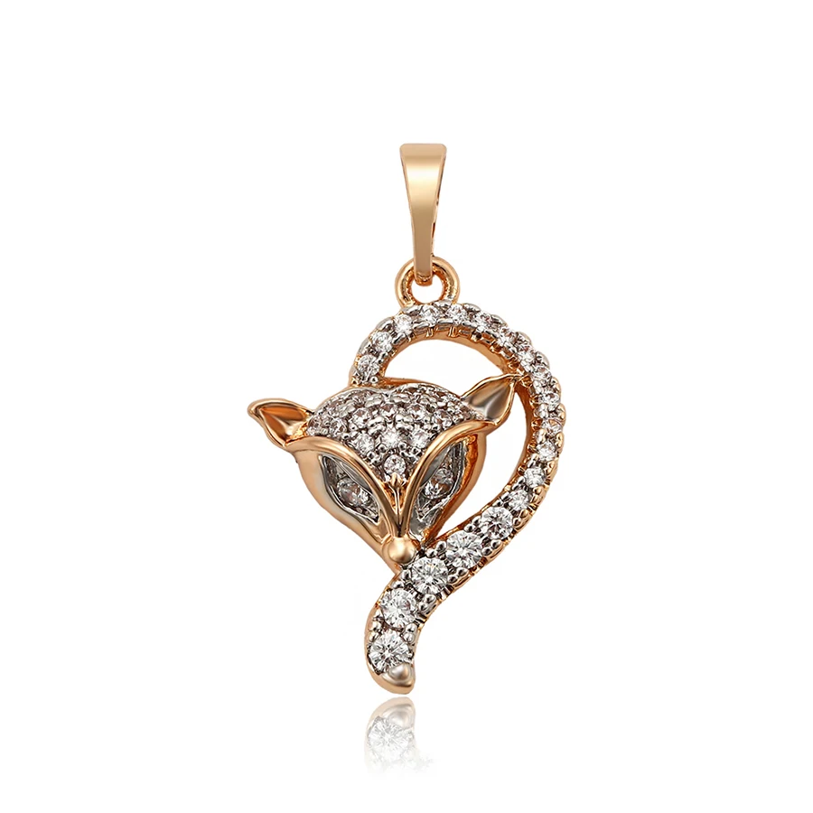 

34971 Xuping animal design fox shaped design multicolor gold pendant