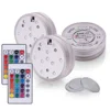 Smoking Accessories RGB Color Changing Waterproof Plastic Round Submersible Led Hookah Light Base with Remote for Bottle Vases