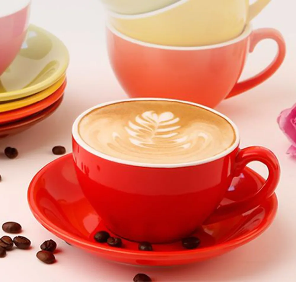 small porcelain coffee cup sets, beautiful color 90ml coffee cup