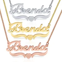 

Personalized Custom Name Plate Necklace Gold For Women 316 Stainless Steel Jewelry CY318