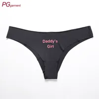 

PG factory sale sexy silk thong custom words hot women panties