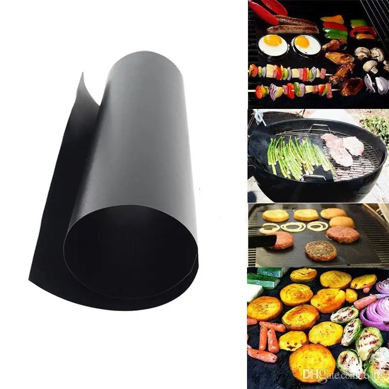 

40 x 33cm Reusable 500 Times No Stick Non-Sticky BBQ Grill Mat Sheet Hot Plate Portable Easy Clean OutDoor Cooking Tool PTFE TEF