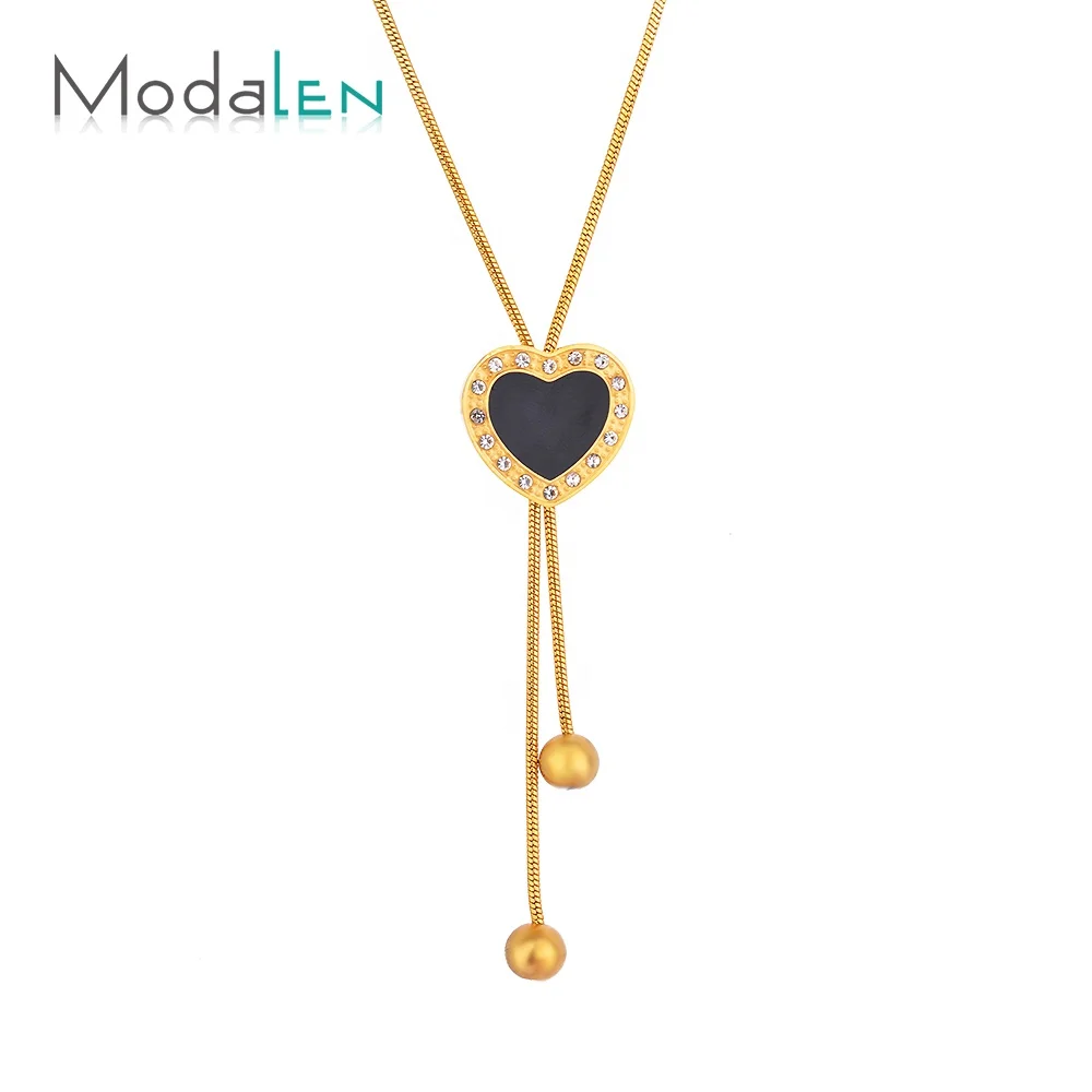 

Modalen Wholesale Stainless Steel Woman Gold Custom Heart Charm Chain Necklace