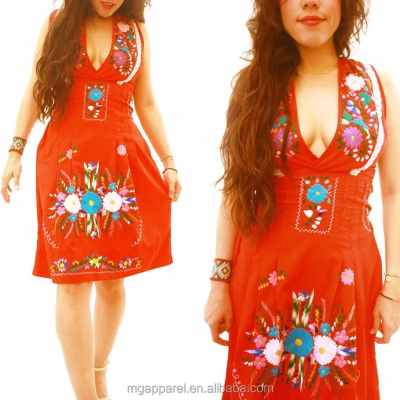 vestidos bordados estilo mexicano