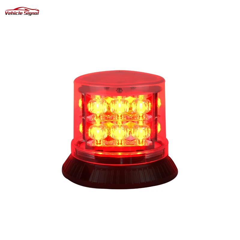 Discount 27W Red Led Strobe Beacon lights 10V/30V High quality Bright Blue Led Rotating beacon Light for Emergency vehicle