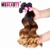 Msbeauty Hair Product 3Tone Ombre Loose Wave Hair Weave 5A-12A 100% Unprocessed Virgin Brazilian Human Hair Extension
