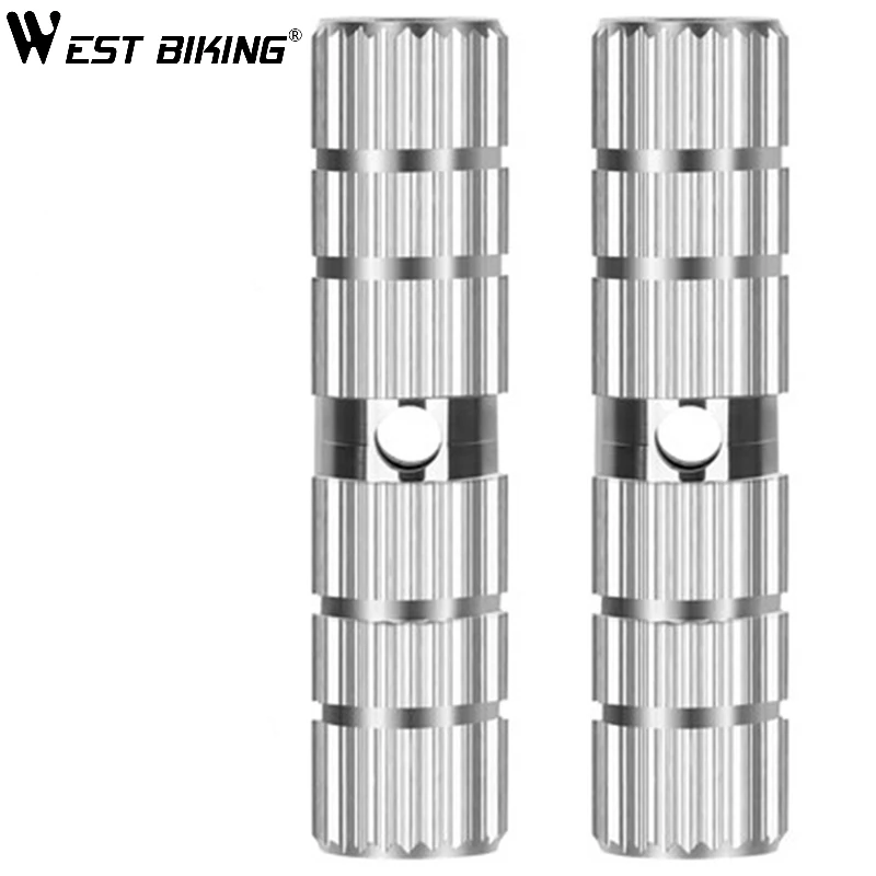 

WEST BIKING New 1Pair Bicycle Pedals BMX Socle Bike Cylinder Aluminum Alloy Bike Pedal Axle Foot Pegs Rocket Bicycle Socle Pedal