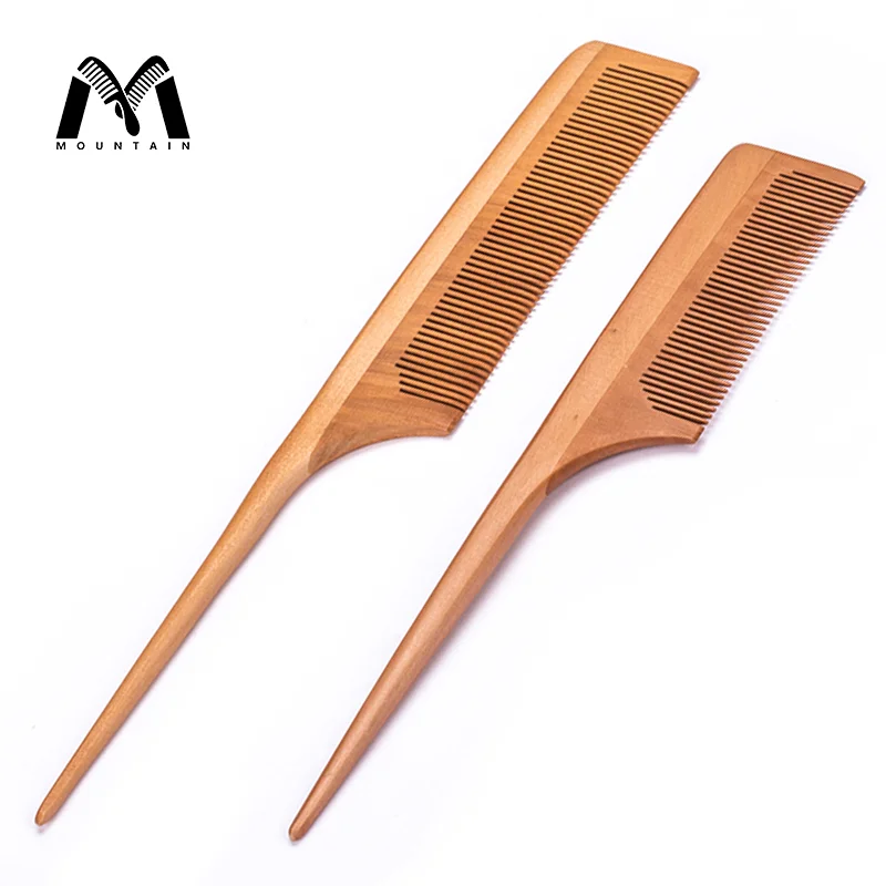 

Eco-friendly Ctustom Logo Detangling Wooden Rat Tail Comb Styling Salon Comb