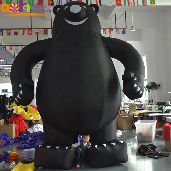 Bơm hơi khổng lồ m&agrave;u đen gấu/gấu inflatable phim hoạt h&igrave;nh m&ocirc; h&igrave;nh cho quảng c&aacute;o