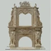 Antique Classic Cultured Marble Double Tier Fireplaces Mantels Surround