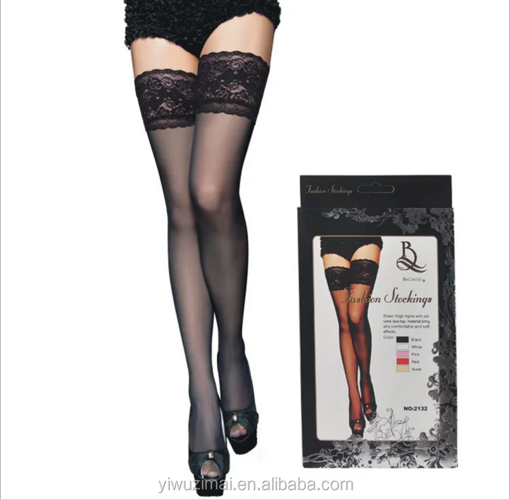 

BEILEISI Sexy Nylon Thigh High Lace Top Over Knee Socks Hosiery Stockings, As photo