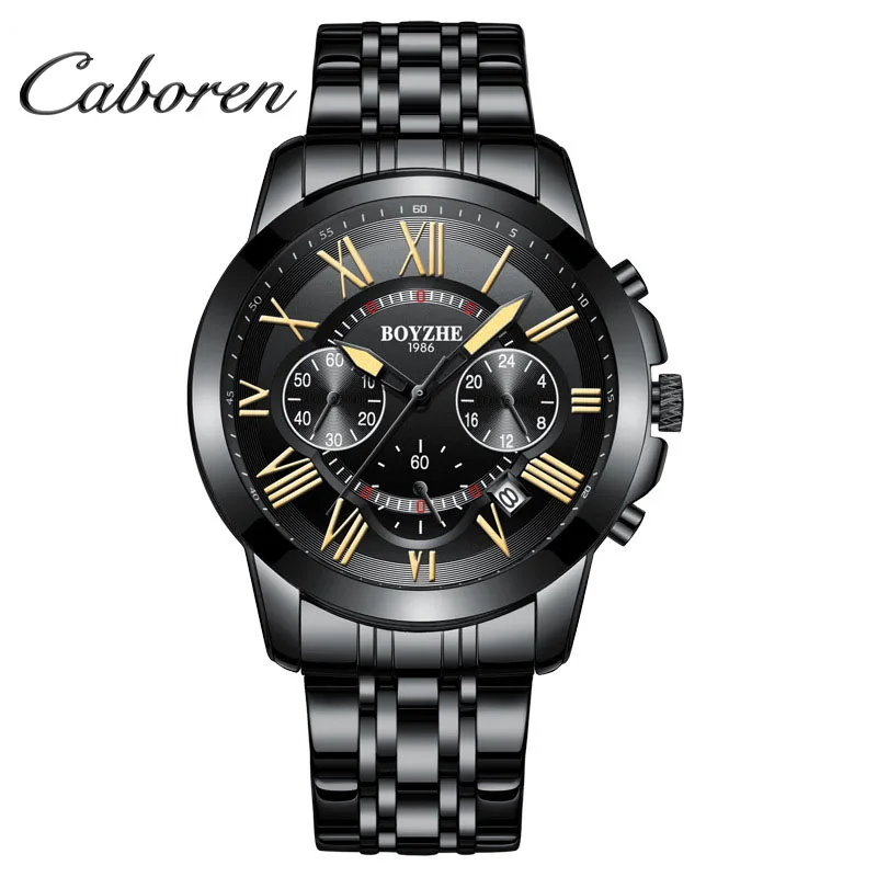 

Caboren men's waterproof stainless steel back water automatic movement watch