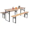 Wooden Folding Beer Table Set,Outdoor Beer Table and Bench Set