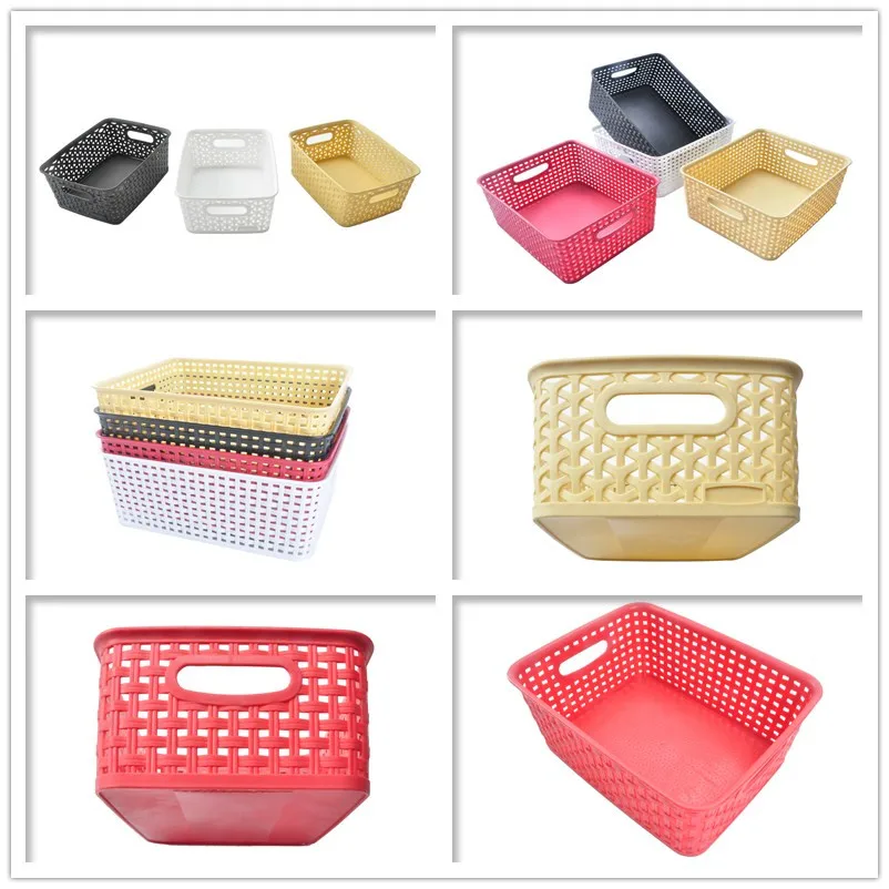 Haixin Plastic Wicker Basket Woven Storage Basket Willow Gift Basket