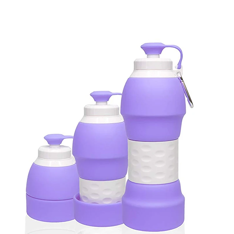 

580Ml Outdoor Retractable Water Bottle Portable Collapsible Kids Silicone Water hot Bottle, Customized color