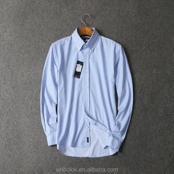Custom Made Men's Slim Fit Shirt Striped Cotton Long Sleeve Shirt - Buy ...