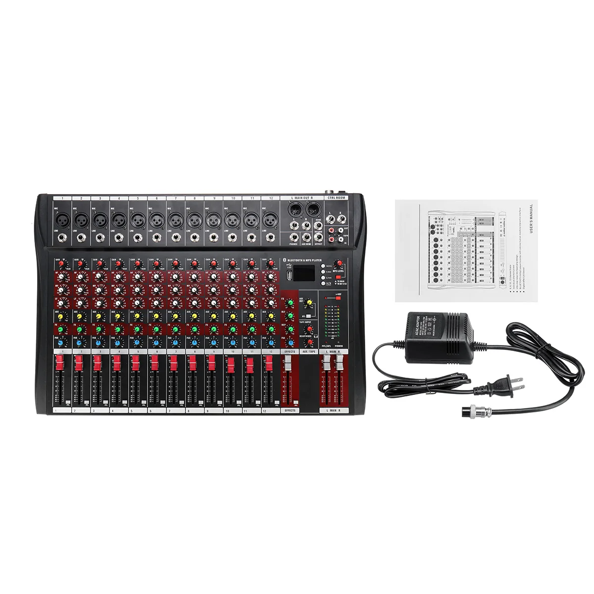 Karaoke Audio Mixer With Usb Professional 12 Channel Bt Studio Dj Mixing  Console Amplifier Digital Ktv Sound Mixer 48v - Buy Studio Dj Mixing  Console Amplifier Digital Ktv Sound Mixer 48v Product