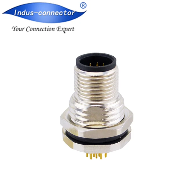 Circular sensor connector m12 8 pin pcb mount