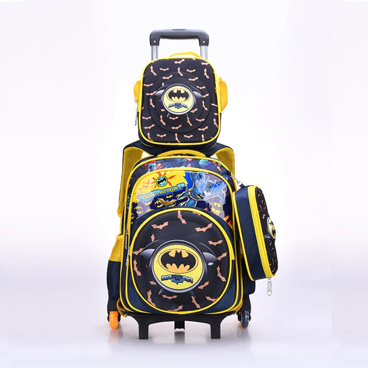 

2020 New 3D Cartoon Children 3 in 1 Trolley School Bags For boy, As picture