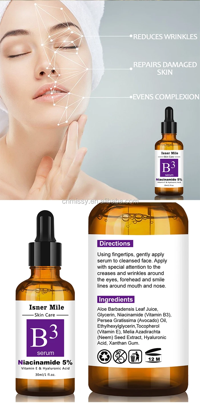 Powerful 5 Vitamin B3 Niacinamide Serum +ha 100 Natural Ingredients