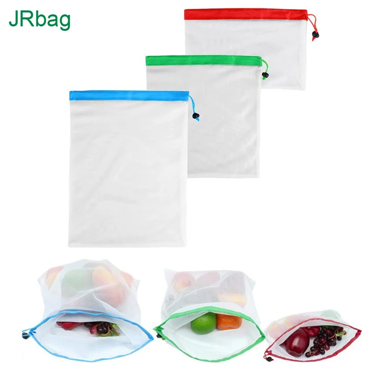 

Customized Drawstring White Fine Mesh Tulle Filter Produce Packing Bags Net Shopping Bag Factory With Polyester Opening-4pcs/set, White + green,red, color opening