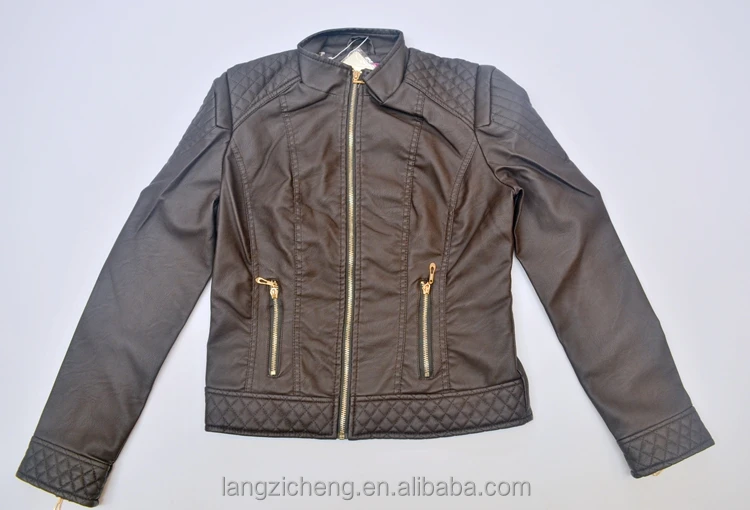 

9903 PU Shell Material Winter Coat Women Chocolate Jacket Coat, Any color