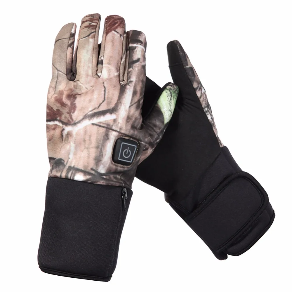 

Unisex Electrical rechargeable battery warm heated gloves, Black