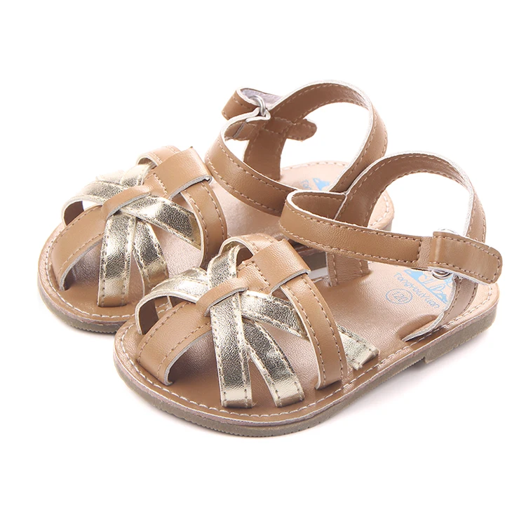 

High quality fashion rubble sole gold&silver leather baby girl sandals, Silver/gold
