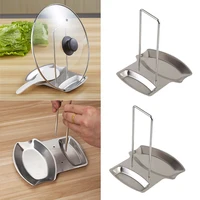 

Pan Rack Organizer Cover Lid Rack Stainless Steel Spoon Holder Lid Shelf Cooking Dish Rack Pan Cover Stand Kitchen Accessories